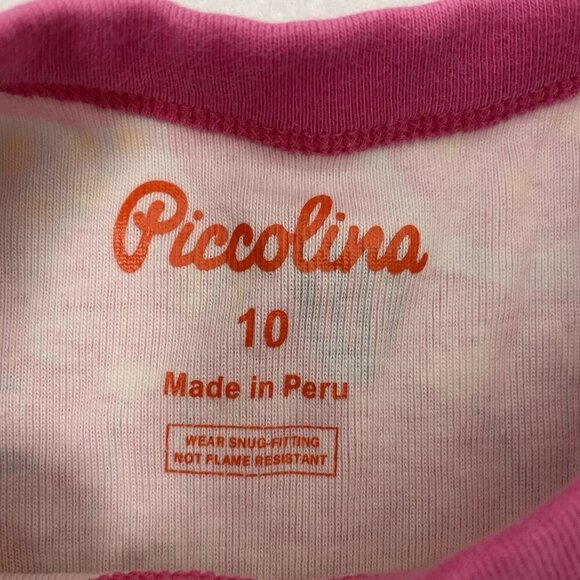Piccolina Dinosaur Dino Pajamas Short Sleeve Pants Kids Pink Girls size 10 - Picture 3 of 4